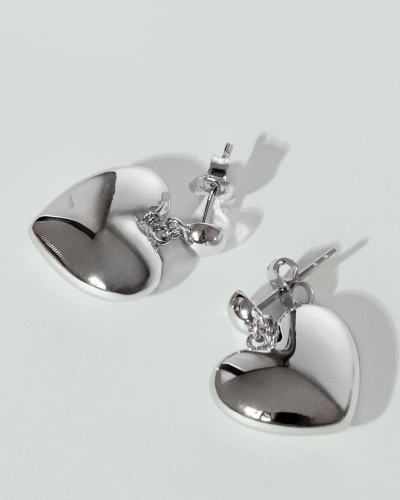 Kolczyki srebrne serca Cherish Silver