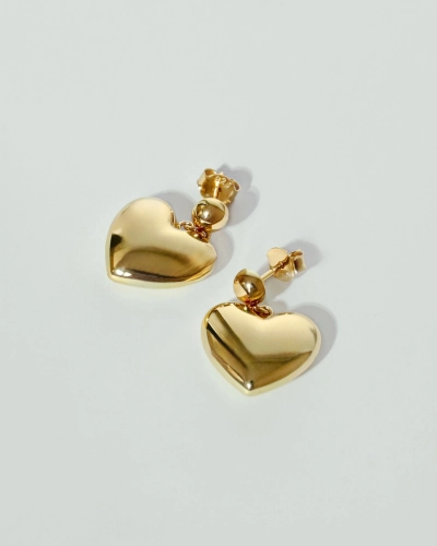 Kolczyki srebrne serca Cherish Gold