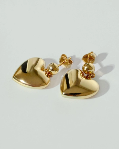 Kolczyki srebrne serca Cherish Gold