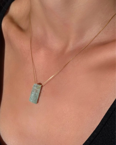 Naszyjnik z akwamarynem regulowany srebrny Mare Gold