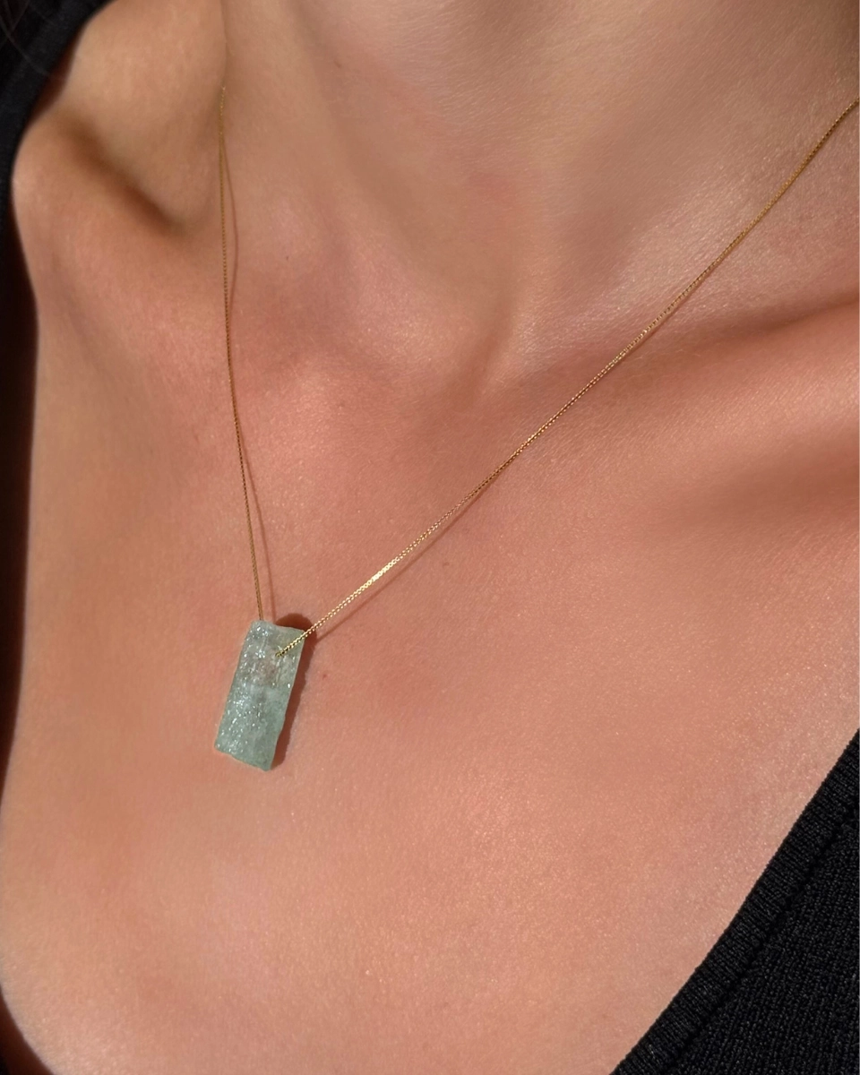 Naszyjnik z akwamarynem regulowany srebrny Mare Gold