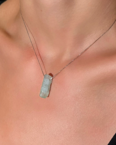 Naszyjnik z akwamarynem regulowany srebrny Mare Silver