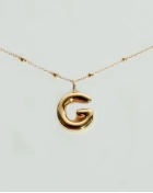 Naszyjnik z pompowaną literką G srebro pozłacane
