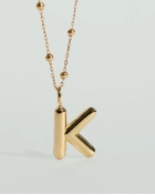Naszyjnik z pompowaną literką K srebro pozłacane
