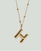 Naszyjnik z pompowaną literką H srebro pozłacane