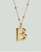 Naszyjnik z pompowaną literką B srebro pozłacane