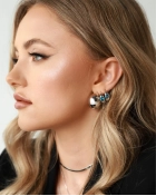 Kolczyki srebrne pompowane Bubble Silver