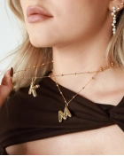 Naszyjnik z pompowaną literką M srebro pozłacane