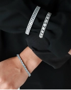 Bransoletka srebrna sztywna z cyrkoniami Crown Silver