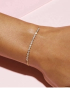 Bransoletka srebrna pozłacana z cyrkoniami Tiara Gold