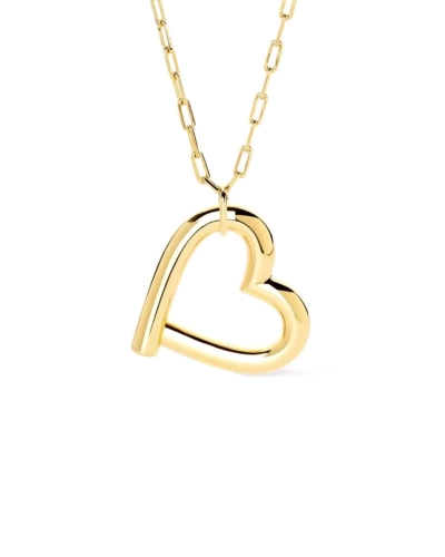 Naszyjnik srebrny pozłacany z sercem Darling Gold