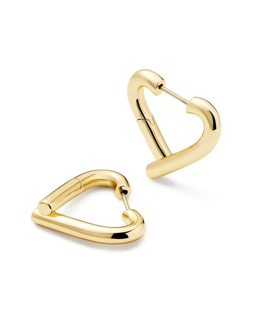 Kolczyki srebrne pozłacane serca Darling Gold