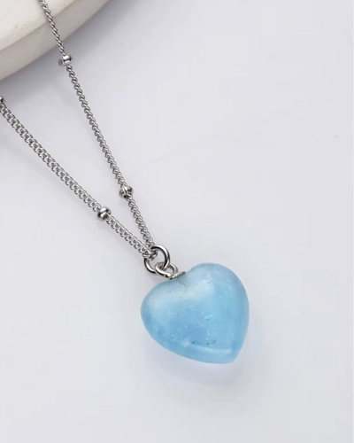 Naszyjnik z serduszkiem Love Aquamarine Silver