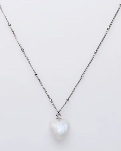 Naszyjnik z serduszkiem Love Moonstone Silver