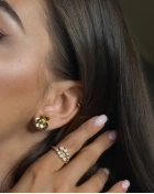 Kolczyki srebrne pozłacane kwiatki Flora Gold