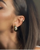 Kolczyki srebrne pozłacane Chunky Gold