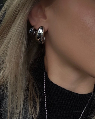 Kolczyki srebrne Chunky Silver