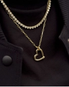 Naszyjnik srebrny pozłacany z sercem Darling Gold