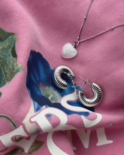 Kolczyki srebrne pozłacane pompowane Fusee Silver