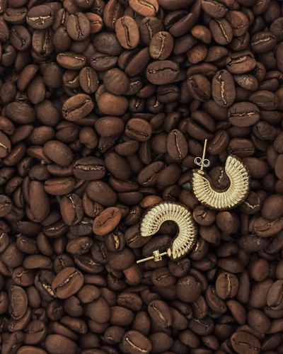 Kolczyki srebrne pozłacane pompowane Fusee Gold