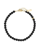 Bransoletka unisex z czarnego onyxu i srebra Black