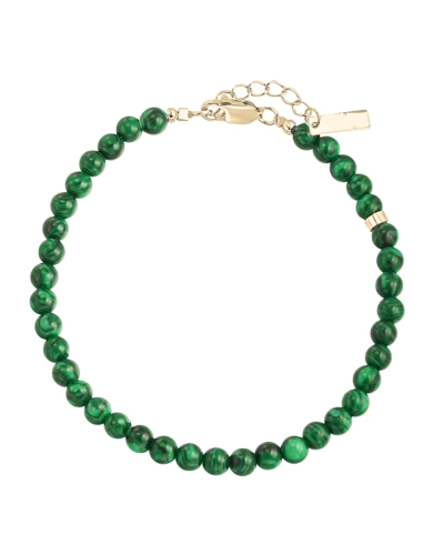 Bransoletka unisex z zielonego malachitu i srebra Greeny