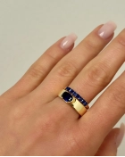 Pierścionek z szafirowymi cyrkoniami Sapphire