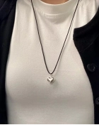 Naszyjnik na sznurku z serduszkiem Always Rope Silver