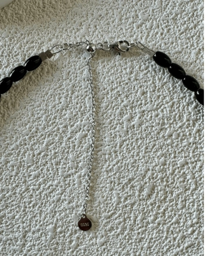 Naszyjnik choker z serduszkiem Always Onyx Silver