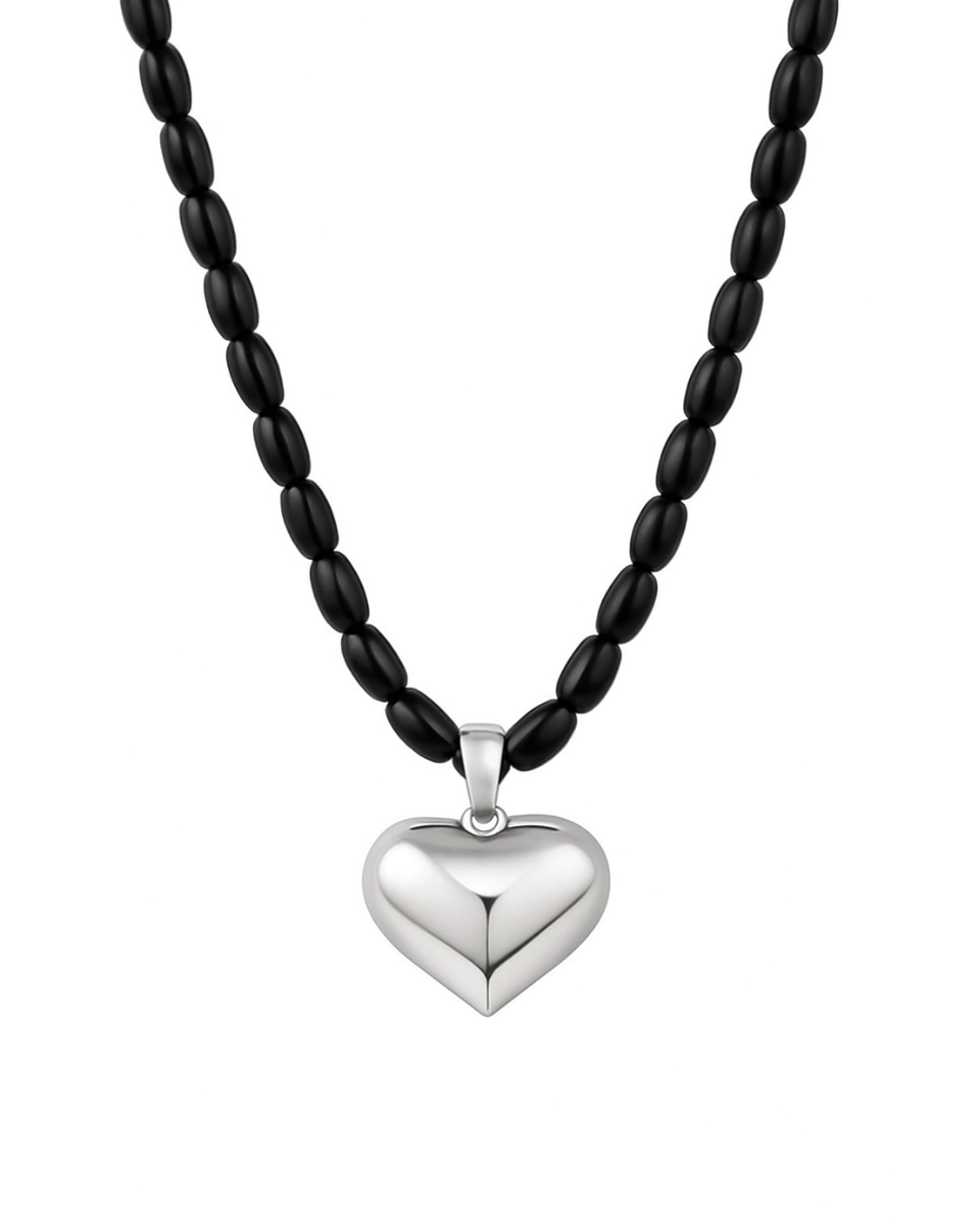 Naszyjnik choker z serduszkiem Always Onyx Silver