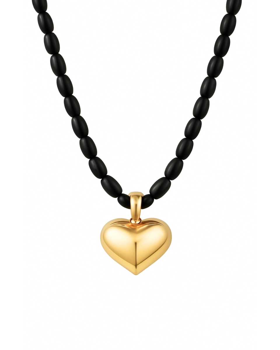 Naszyjnik choker z serduszkiem Always Onyx Gold