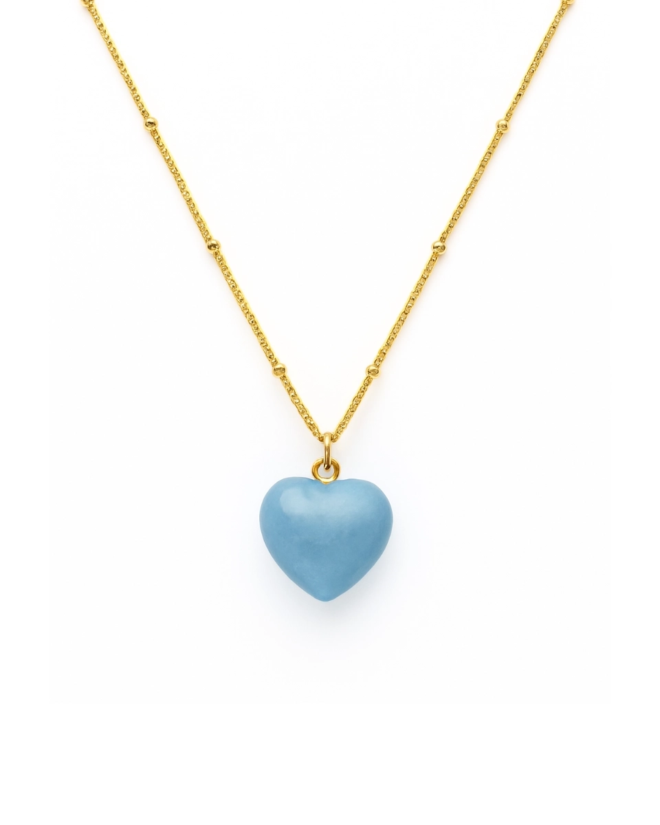 Naszyjnik z serduszkiem Love Aquamarine Gold