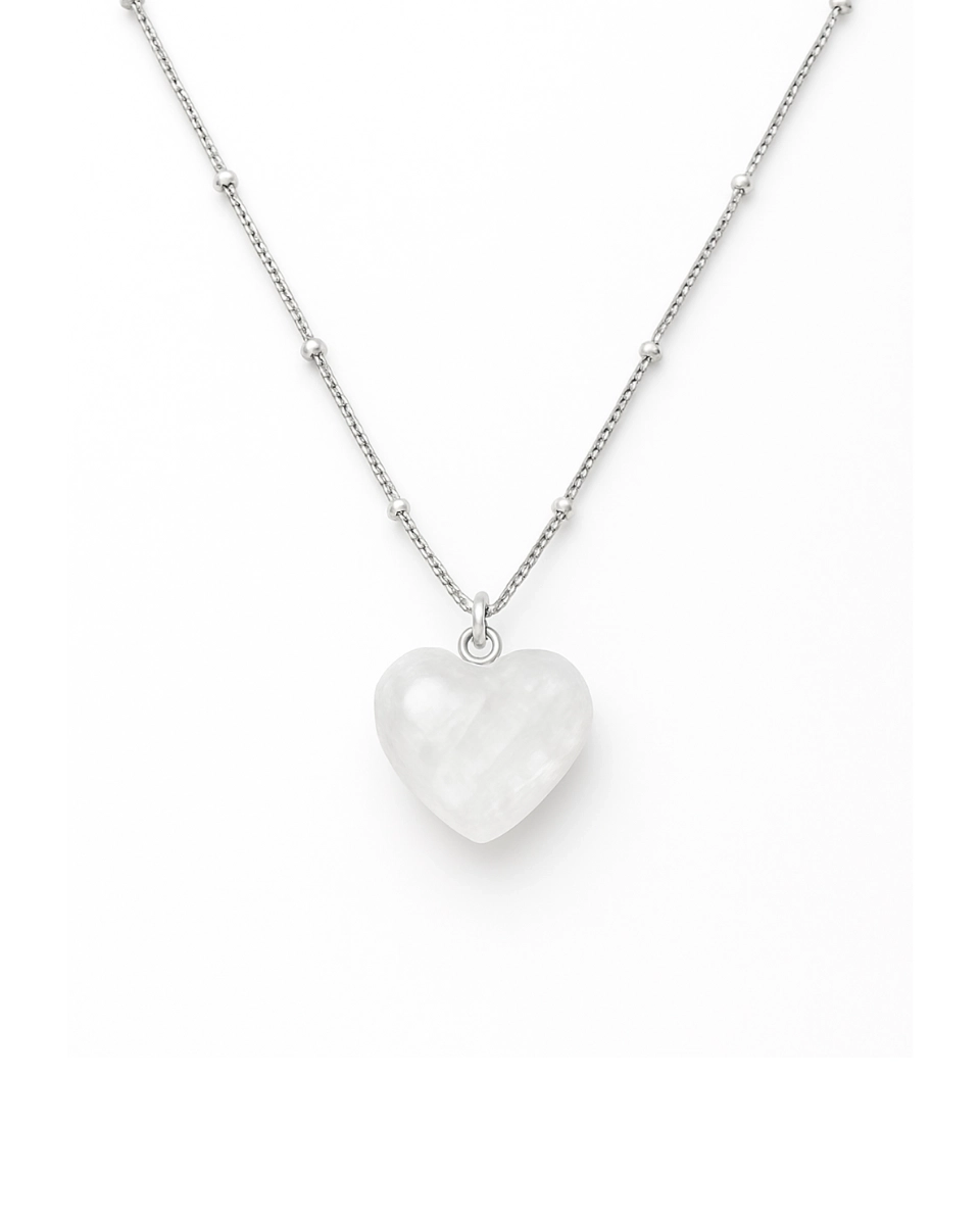 Naszyjnik z serduszkiem Love Moonstone Silver