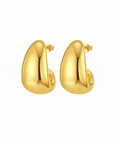 Kolczyki srebrne pozłacane Chunky Gold