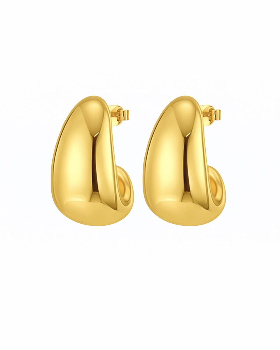 Kolczyki srebrne pozłacane Chunky Gold