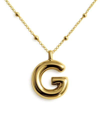 Naszyjnik z pompowaną literką G srebro pozłacane
