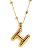 Naszyjnik z pompowaną literką H srebro pozłacane