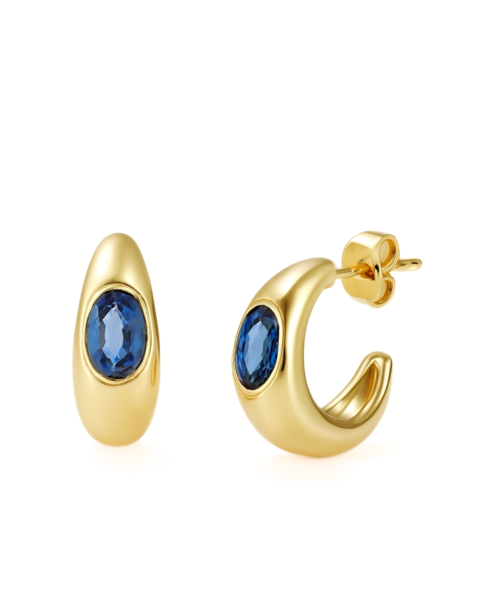 Kolczyki srebrne z cyrkonią Thalasso Gold