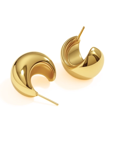 Kolczyki srebrne pompowane Bubble Gold