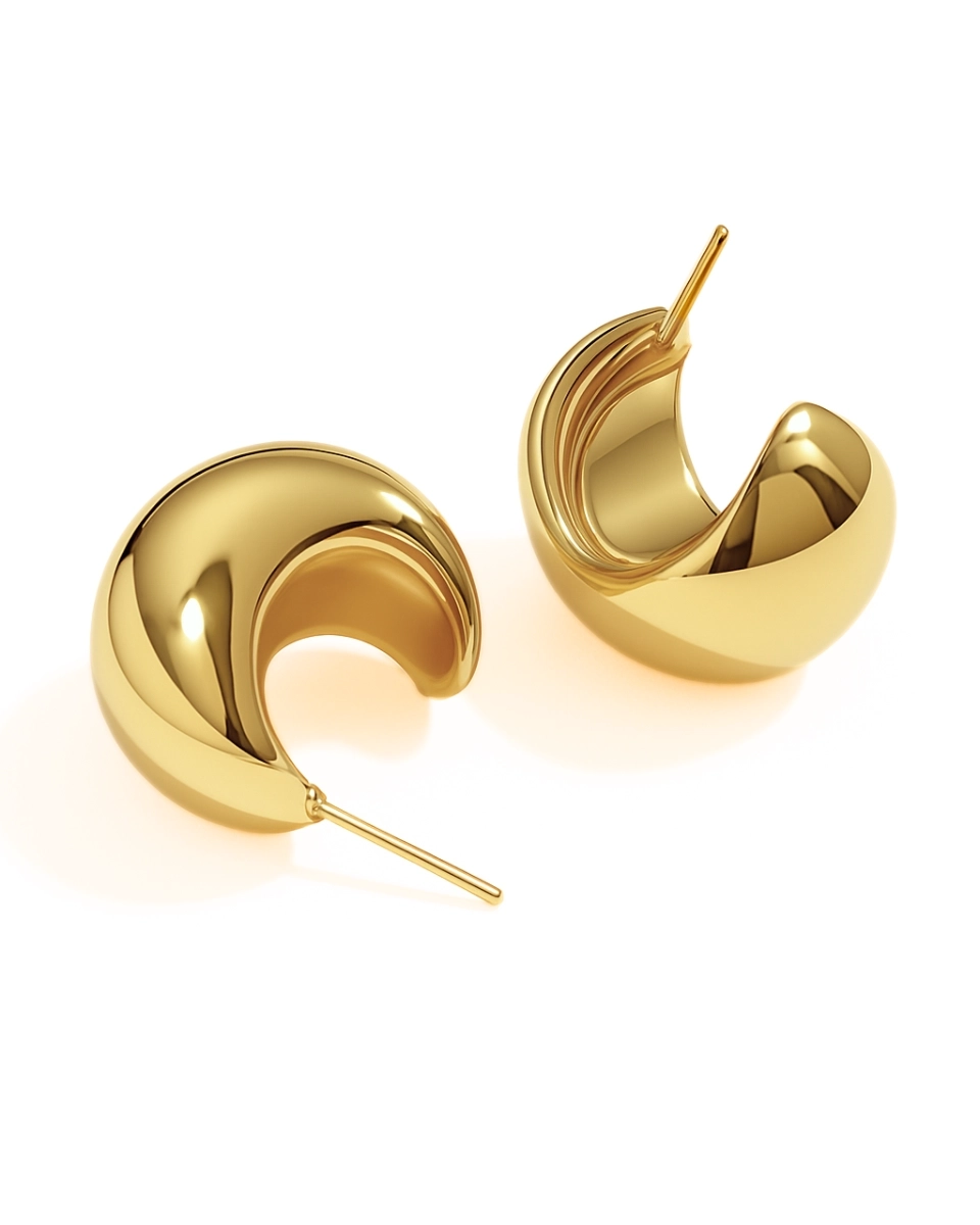 Kolczyki srebrne pompowane Bubble Gold