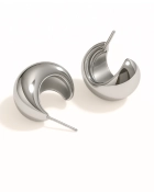 Kolczyki srebrne pompowane Bubble Silver