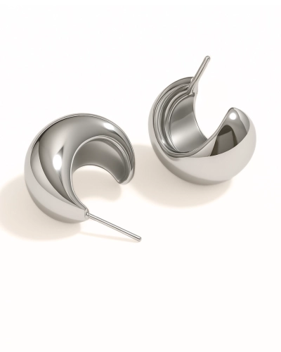 Kolczyki srebrne pompowane Bubble Silver