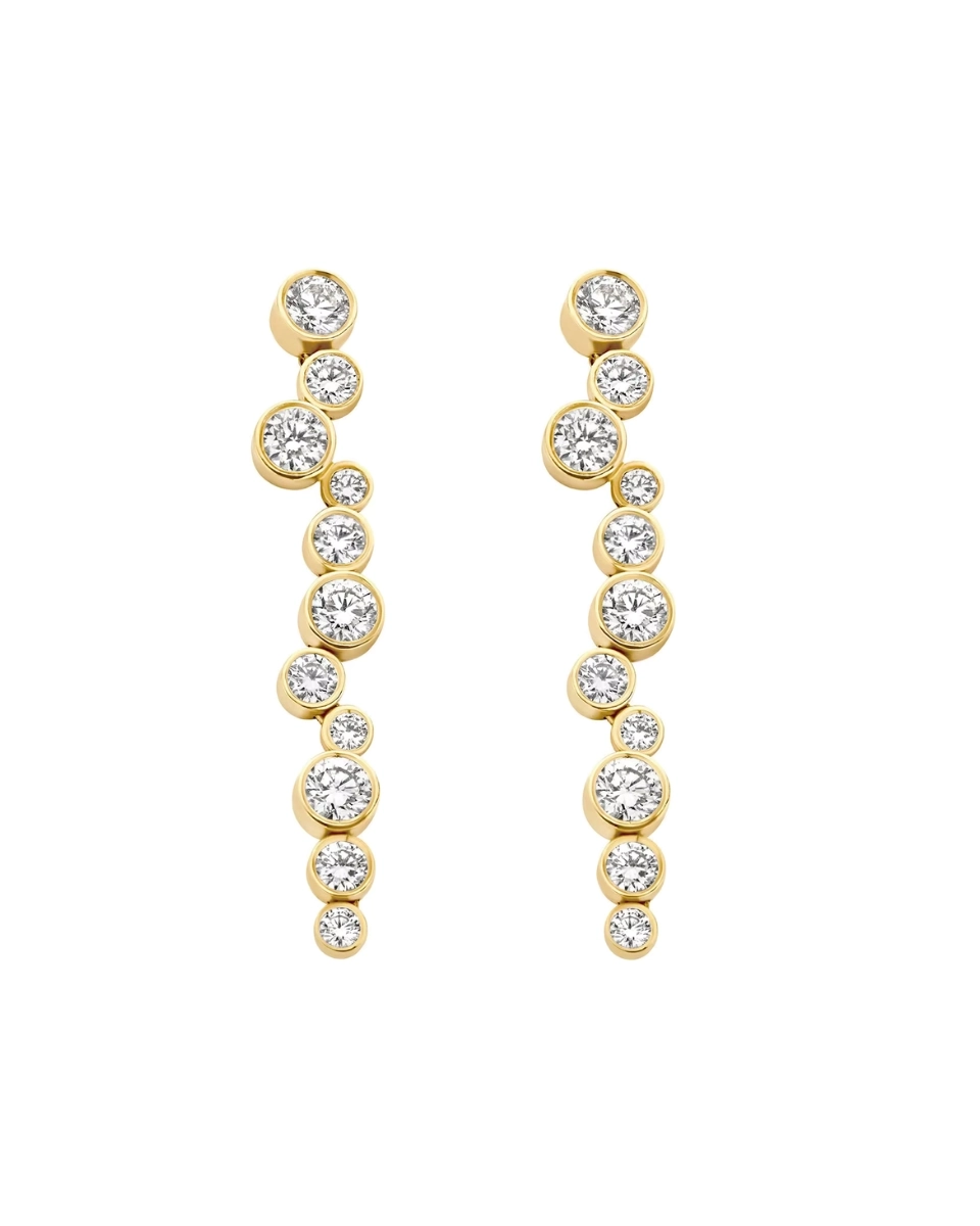 Kolczyki srebrne wiszące z cyrkoniami Tiara Gold