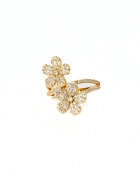 Pierścionek srebrny pozłacany 18 karatowym złotem z cyrkoniami Lea Gold