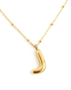 Naszyjnik z pompowaną literką J srebro pozłacane