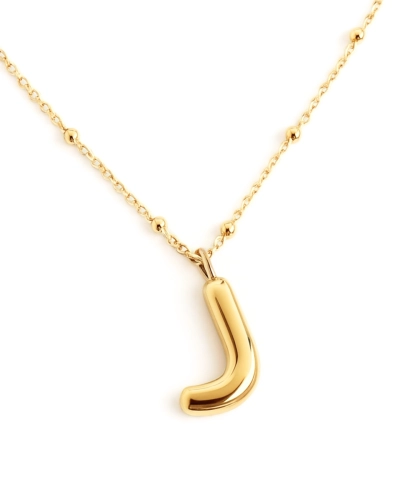 Naszyjnik z pompowaną literką J srebro pozłacane