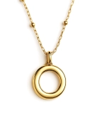 Naszyjnik z pompowaną literką O srebro pozłacane