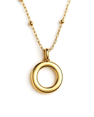 Naszyjnik z pompowaną literką O srebro pozłacane