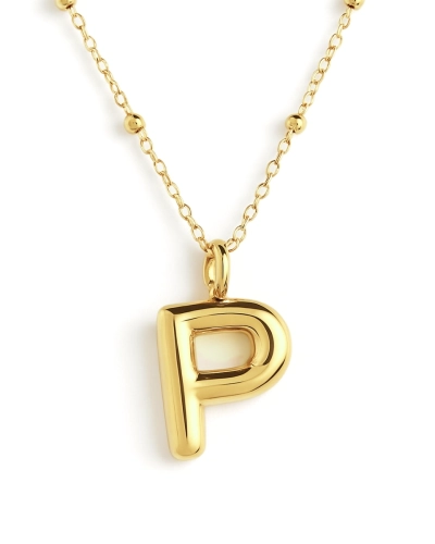 Naszyjnik z pompowaną literką P srebro pozłacane