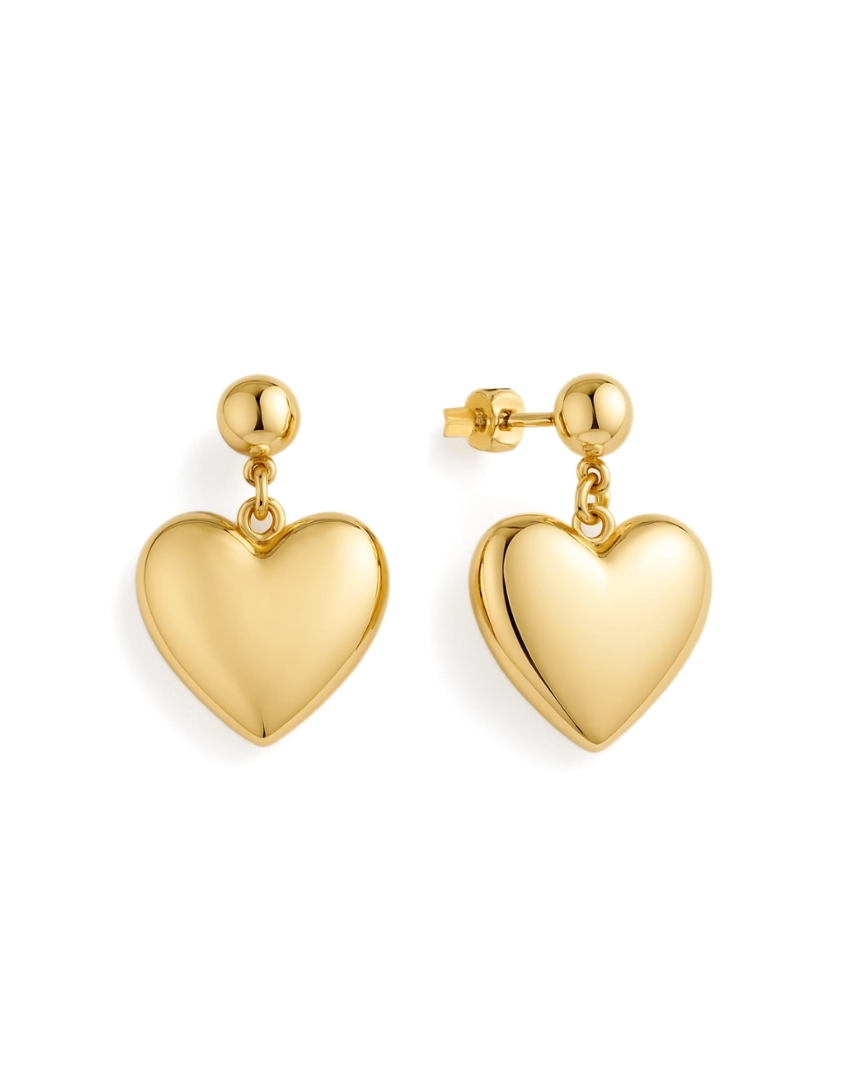 Kolczyki srebrne serca Cherish Gold